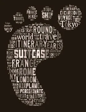 Journey Keywords Tag Cloud    - vector illustration 스톡 일러스트