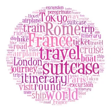 Journey Keywords Tag Cloud    - vector illustration Stock-Illustration