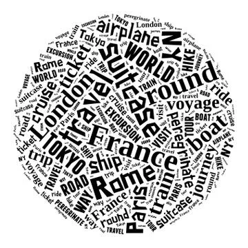 Journey Keywords Tag Cloud    - vector illustration Stockillustratie