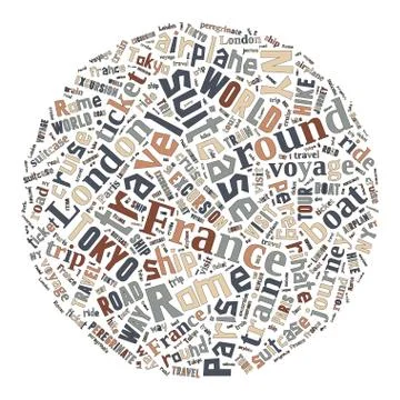 Journey Keywords Tag Cloud    - vector illustration 스톡 일러스트