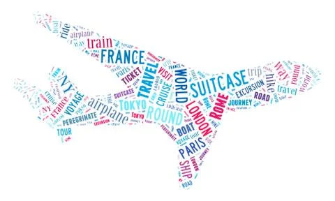 Journey Keywords Tag Cloud    - vector illustration 스톡 일러스트