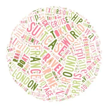 Journey Keywords Tag Cloud    - vector illustration 스톡 일러스트