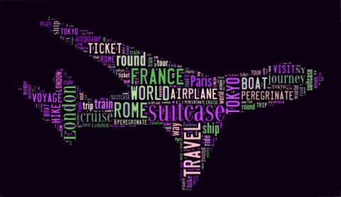 Journey Keywords Tag Cloud    - vector illustration 스톡 일러스트