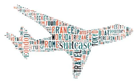 Journey Keywords Tag Cloud    - vector illustration 스톡 일러스트