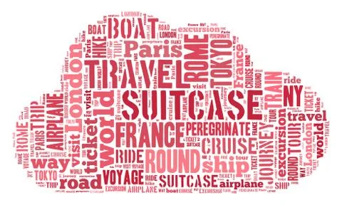 Journey Keywords Tag Cloud    - vector illustration 스톡 일러스트