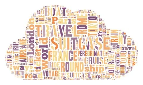 Journey Keywords Tag Cloud    - vector illustration 스톡 일러스트