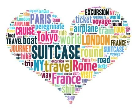 Journey Keywords Tag Cloud    - vector illustration 스톡 일러스트