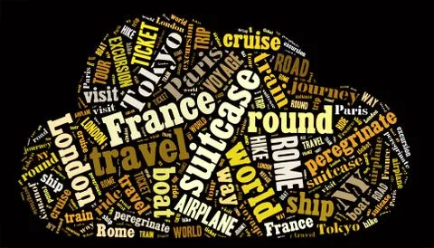 Journey Keywords Tag Cloud    - vector illustration Stock Illustration