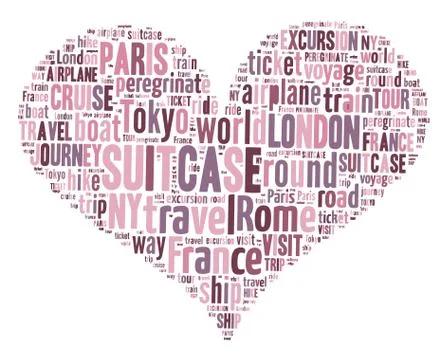 Journey Keywords Tag Cloud    - vector illustration Illustrazione stock