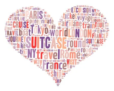 Journey Keywords Tag Cloud    - vector illustration 스톡 일러스트