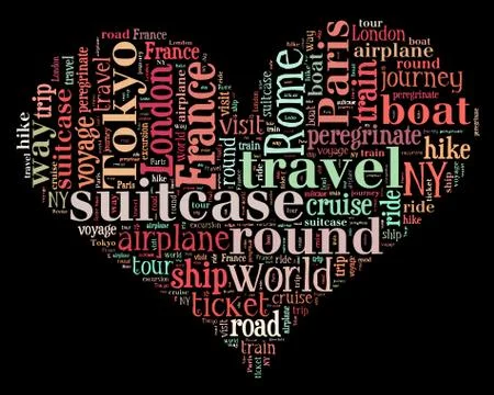Journey Keywords Tag Cloud    - vector illustration 스톡 일러스트