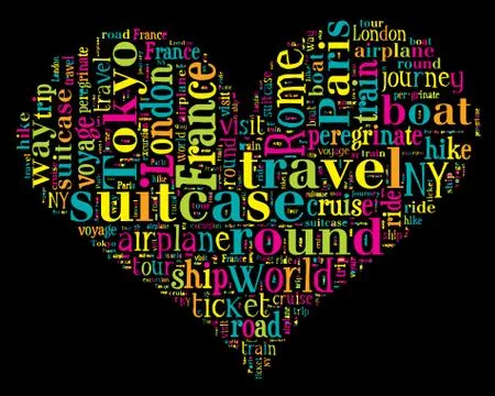 Journey Keywords Tag Cloud    - vector illustration Stock Illustration