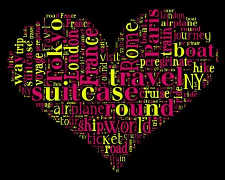 Journey Keywords Tag Cloud    - vector illustration 스톡 일러스트