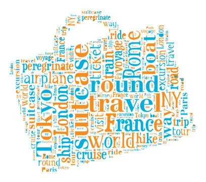Journey Keywords Tag Cloud    - vector illustration Stock Illustration