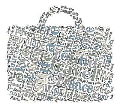 Journey Keywords Tag Cloud    - vector illustration Stock Illustration