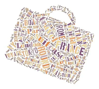 Journey Keywords Tag Cloud    - vector illustration 스톡 일러스트