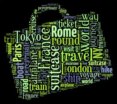 Journey Keywords Tag Cloud    - vector illustration 스톡 일러스트