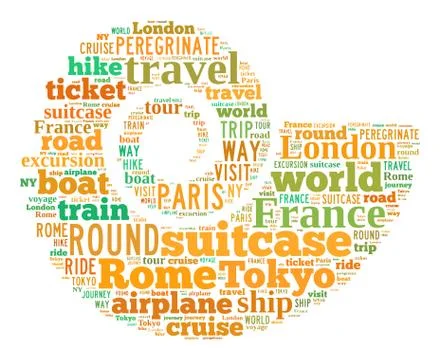 Journey Keywords Tag Cloud    - vector illustration 스톡 일러스트
