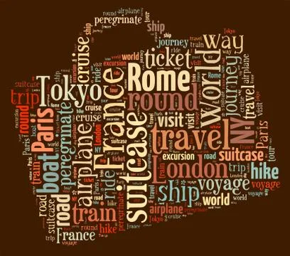 Journey Keywords Tag Cloud    - vector illustration Stock Illustration