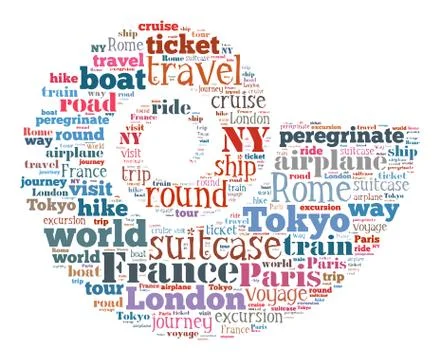 Journey Keywords Tag Cloud    - vector illustration Stock Illustration