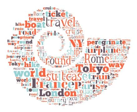 Journey Keywords Tag Cloud    - vector illustration Stock-Illustration