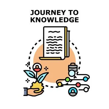 Journey to knowledge concept developing personal growth Stock Illustration