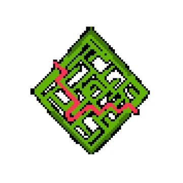 Journey labyrinth game maze pixel art vector illustration Stock Illustration