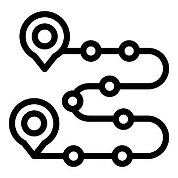 Journey map icon with pinpoints Stock Illustration