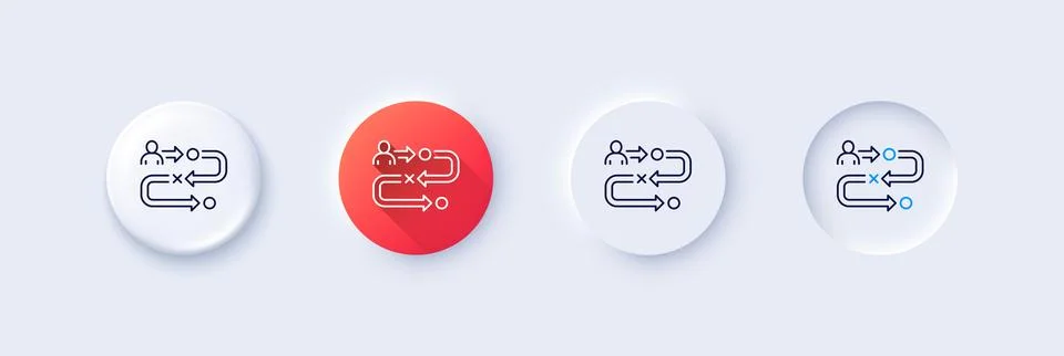 Journey path line icon. Project process sign. Line icons. Vector 스톡 일러스트