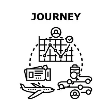Journey planning navigating progress and destination achievement Stock Illustration