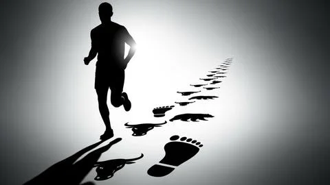 Journey of a runner Stock Illustration