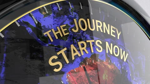 The journey starts now. Clock. Stock Footage 318310706