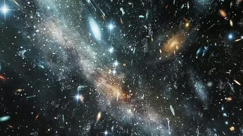 Journey Through a Galaxy Cluster Stock Footage 303184014