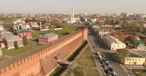 Journey through the Golden Ring. The Kremlin Wall, Orthodox cathedral. Russia Video stock 75207694