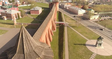 Journey through the Golden Ring. The Kremlin Wall, Orthodox cathedral. Russia Video stock 75207745