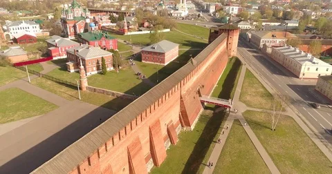 Journey through the Golden Ring. The Kremlin Wall, Orthodox cathedral. Russia Video stock 75333236