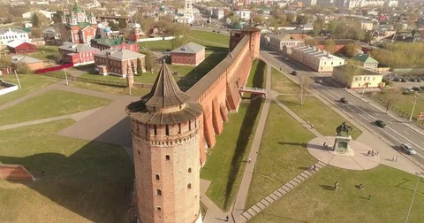 Journey through the Golden Ring. The Kremlin Wall, Orthodox cathedral. Russia Video stock 75333329
