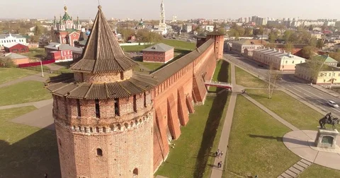 Journey through the Golden Ring. The Kremlin Wall, Orthodox cathedral. Russia 動画素材 75333362