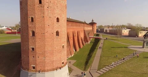 Journey through the Golden Ring. The Kremlin Wall, Orthodox cathedral. Russia Video stock 75333420