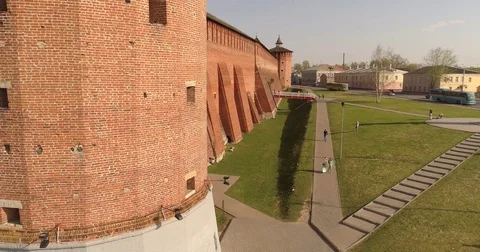 Journey through the Golden Ring. The Kremlin Wall, Orthodox cathedral. Russia Video stock 75333554