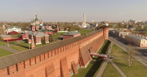Journey through the Golden Ring. The Kremlin Wall, Orthodox cathedral. Russia Video stock 75337261