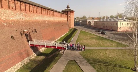 Journey through the Golden Ring. The Kremlin Wall, Orthodox cathedral. Russia Video stock 75337274