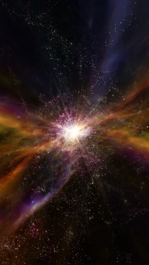 Journey Through Light Speed: Cosmic Energy Burst in Deep Space Stock Footage 283490913