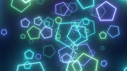 Journey Through Luminous Geometric Shapes With Neon Glow Light Trails 스톡 동영상 343328324