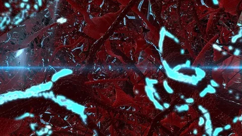 Journey Through A Neuron Cell Network Inside The Brain Stock Footage 114258290