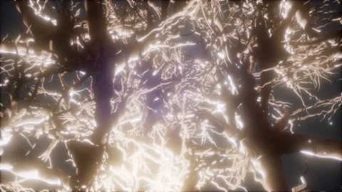 Journey through a neuron cell network inside the brain Stock Footage 121068234