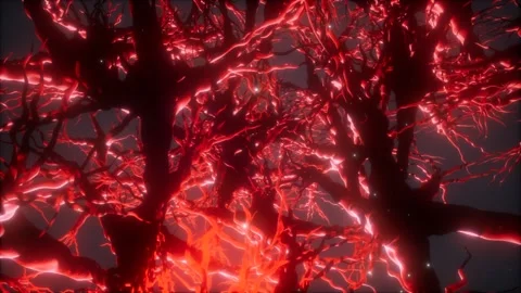 Journey through a neuron cell network inside the brain Stock Footage 123437418