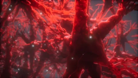 Journey through a neuron cell network inside the brain 库存影片 127286540