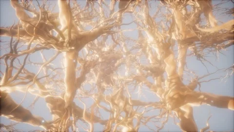 Journey through a neuron cell network inside the brain Vidéo 128637581