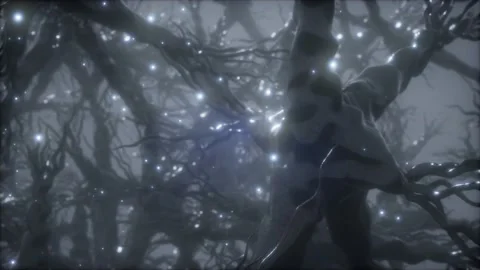 Journey through a neuron cell network inside the brain Video stock 152388492